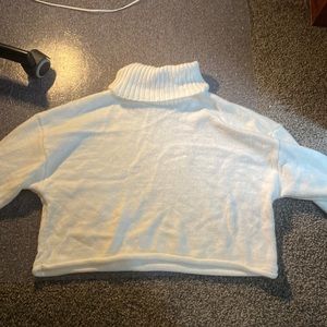 Garage white cropped turtleneck